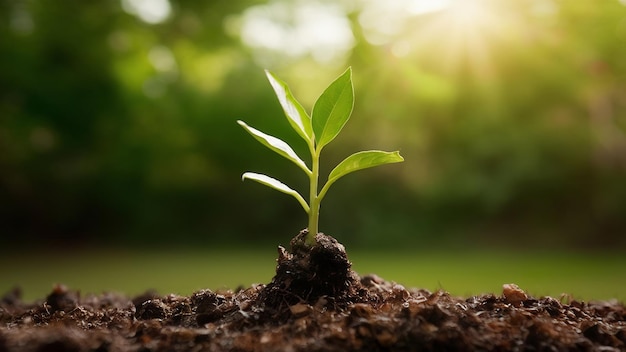 Still life of plant on soil