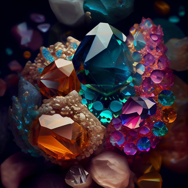 Still life of precious stones