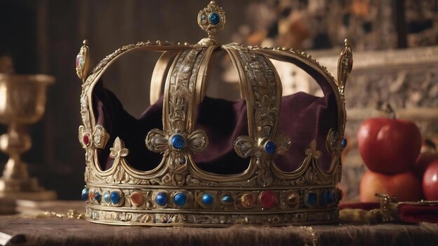 Still life of ruler crown