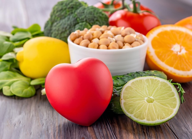 Still life scene of healty vegetables with light background