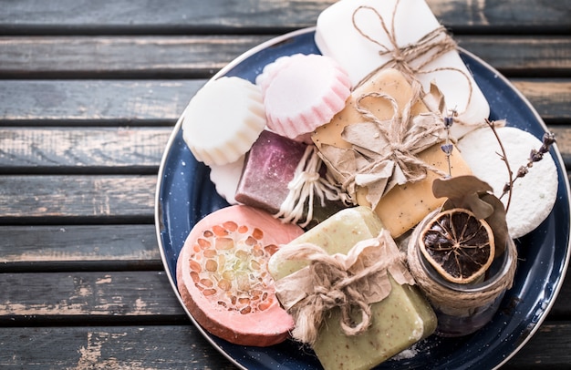 still life of spa with soap