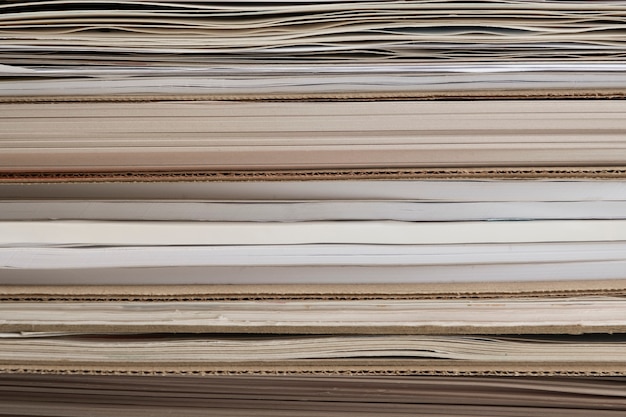 Photo still life of stacks of papers and documents