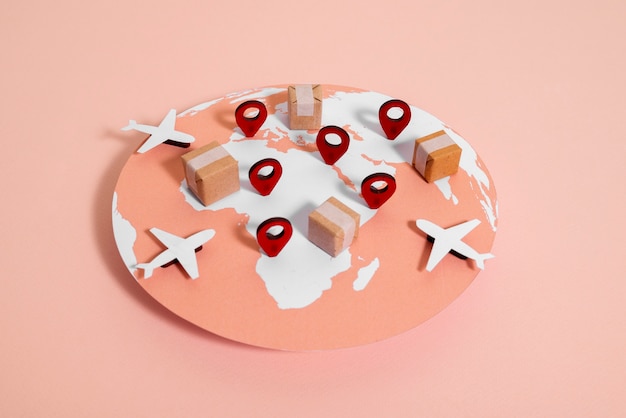 Still life of supply chain representation