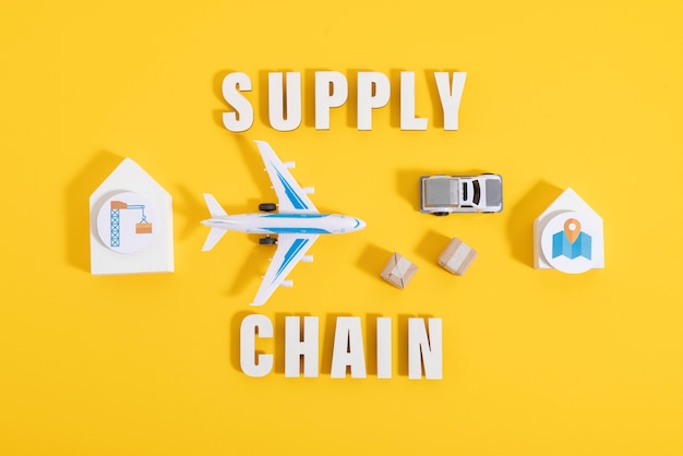 still life of supply chain representation