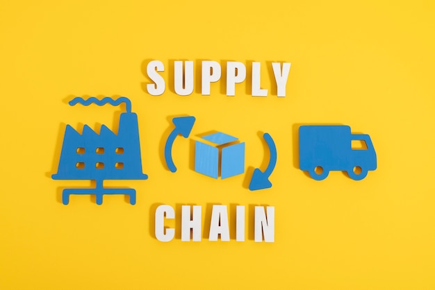 Photo still life of supply chain representation