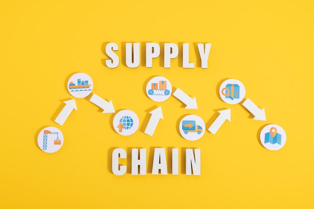 still life of supply chain representation