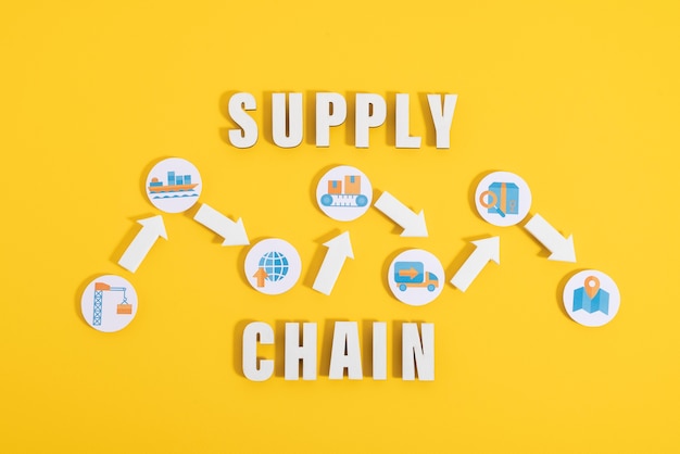 Photo still life of supply chain representation