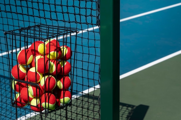 Still life of tennis equipment