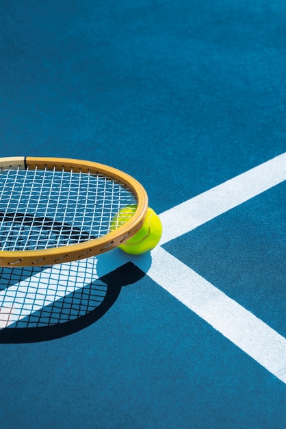 Still life of tennis equipment