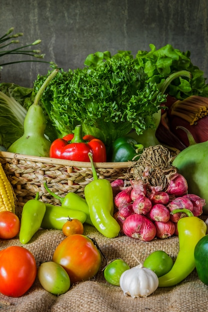 Still life  Vegetables, Herbs and Fruit.