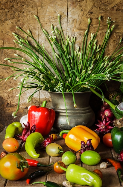 Still life  Vegetables, Herbs and Fruit.