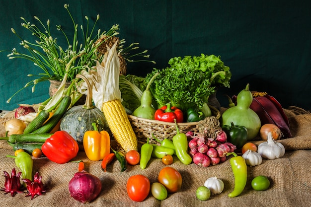 Still life  Vegetables, Herbs and Fruit.