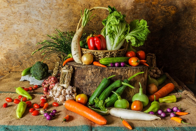 Still life  Vegetables, Herbs and Fruit.