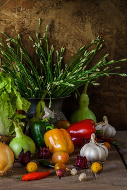 Still life  Vegetables, Herbs and Fruit.