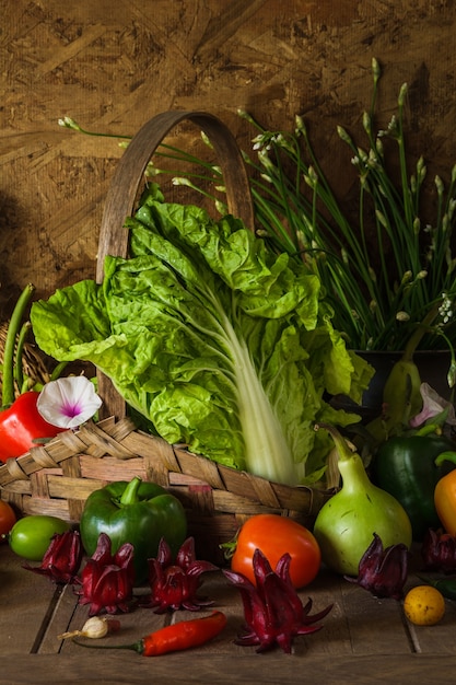 Still life  Vegetables, Herbs and Fruit.