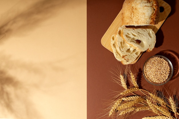 Photo still life with appetizing bakery food