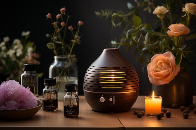 Still life with an aroma diffuser for moisturizing the air