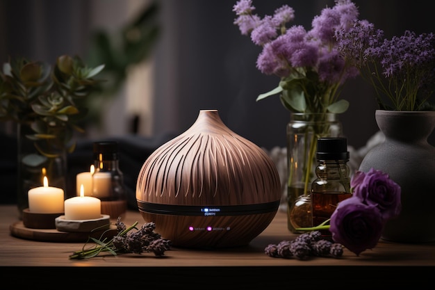 Still life with an aroma diffuser for moisturizing the air