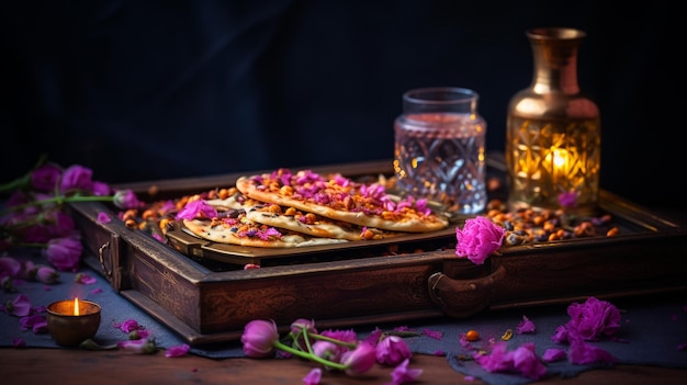 still life with candles and flowers