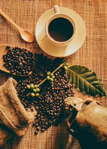 Photo still life with coffee