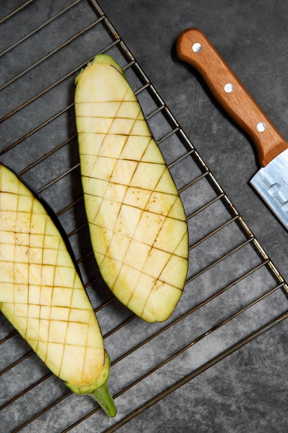 Photo still life with delicious eggplant