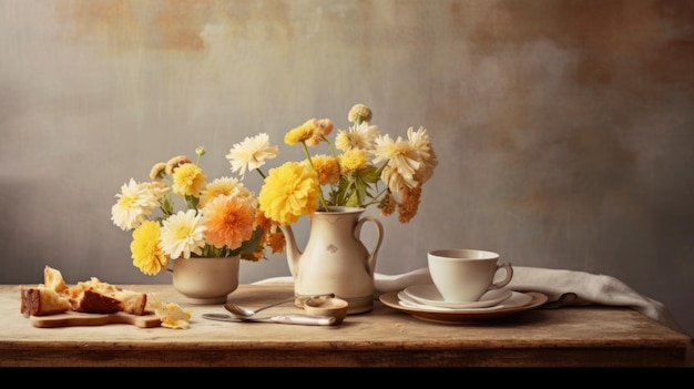 still life with flowers