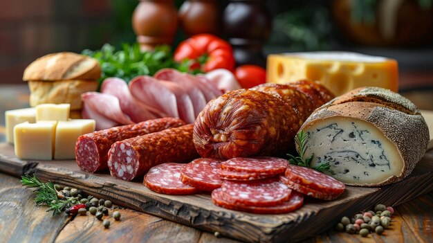 Photo still life with food and wine