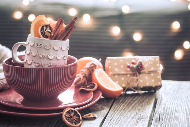 Photo still life with home christmas decor