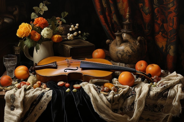 Still life with musical instrument