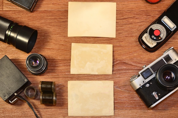 Still-life with old photography equipment