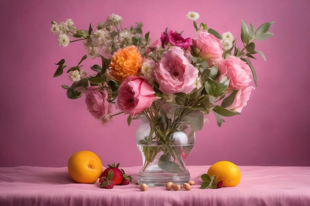 still life with pink peonies peony and vase of flowers