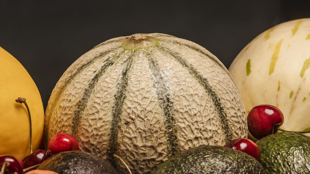 A still life with ripe melons