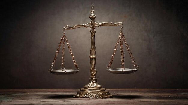 Still life with the scales of justice