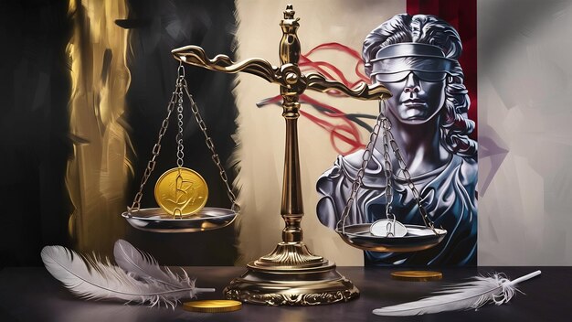 Still life with the scales of justice