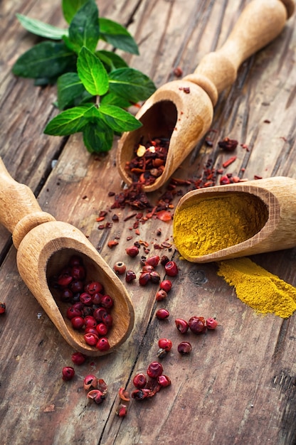 Still life with spices and herbs