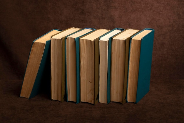 Still life with a stack of old books on the table