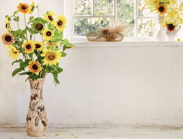 Still life with sunflowers