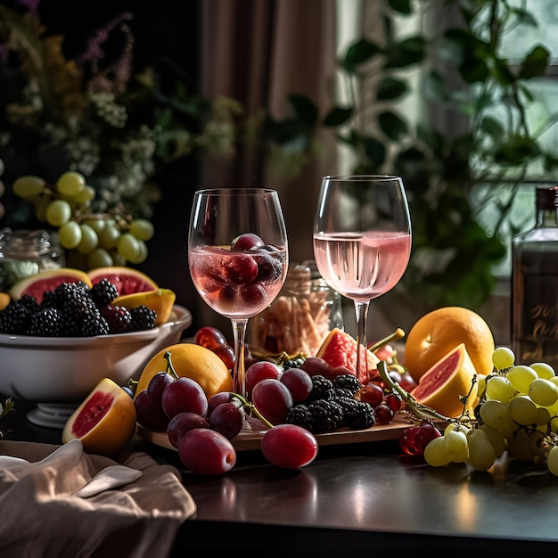 Still life with wine