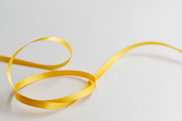 Still life of yellow ribbon