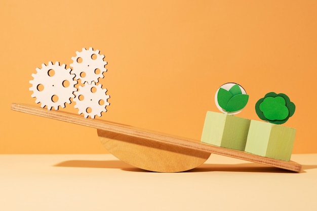 Stille natuur die het concept van ethiek illustreert