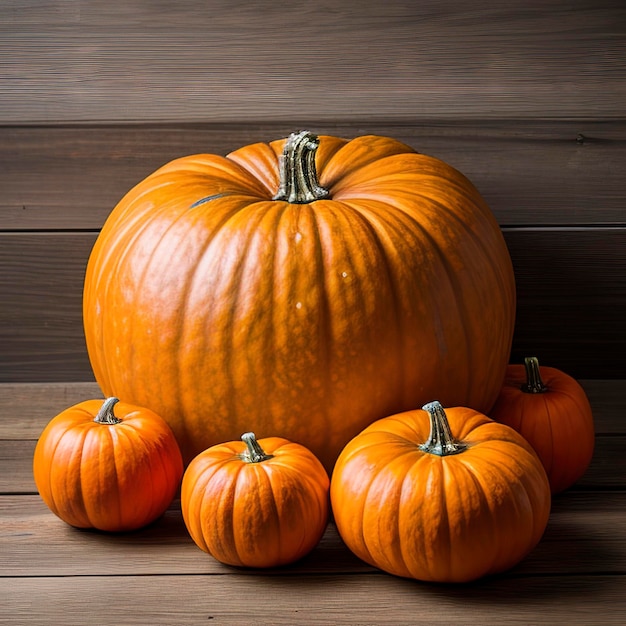 Stille natuur met pompoenen als decoratie Halloween achtergrond