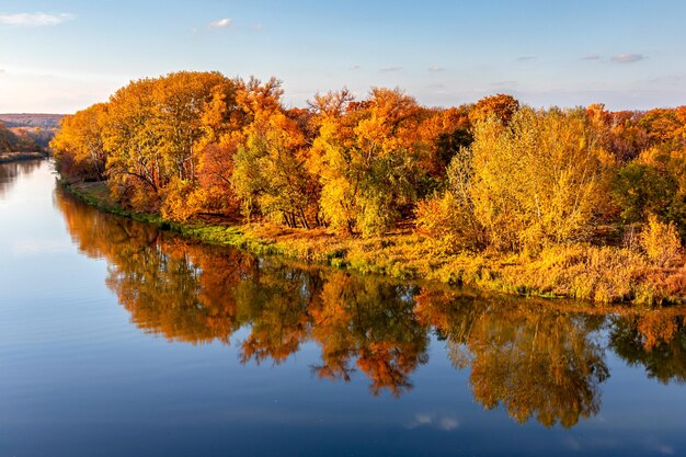 Stille natuur met rijpe pompoen appels peren en herfstbladeren op een witte achtergrond