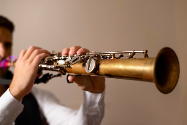 Stille natuur van blaasinstrument voor wereldmuziekdag