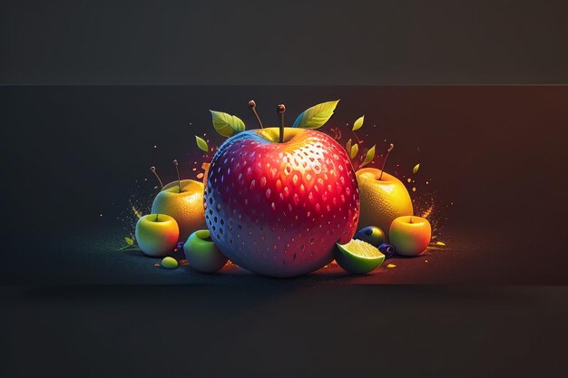 Stilleven appel fruit creatieve poster cover banner behang achtergrond ontwerp kunst