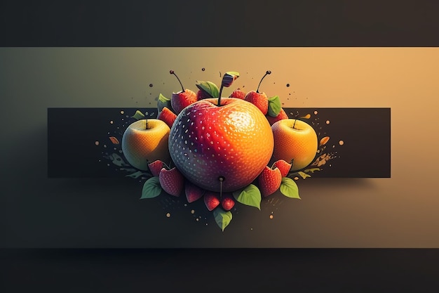 Foto stilleven appel fruit creatieve poster cover banner behang achtergrond ontwerp kunst