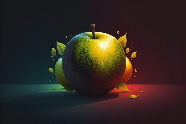 Stilleven appel fruit creatieve poster cover banner behang achtergrond ontwerp kunst