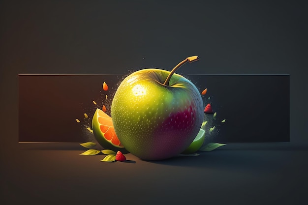 Stilleven appel fruit creatieve poster cover banner behang achtergrond ontwerp kunst