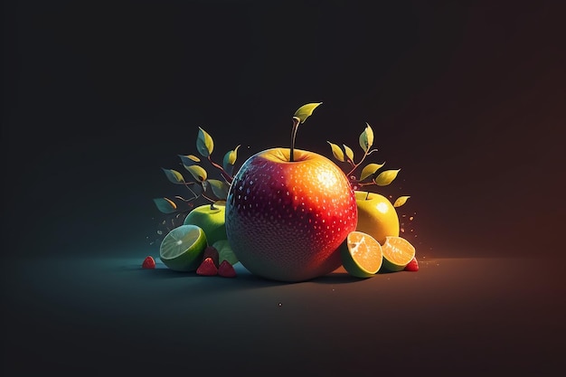 Stilleven appel fruit creatieve poster cover banner behang achtergrond ontwerp kunst