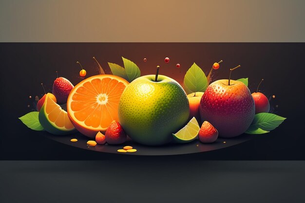 Stilleven appel fruit creatieve poster cover banner behang achtergrond ontwerp kunst