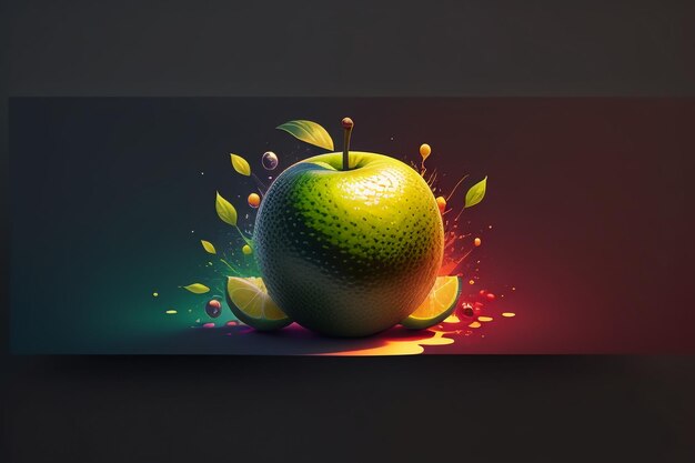 Stilleven appel fruit creatieve poster cover banner behang achtergrond ontwerp kunst